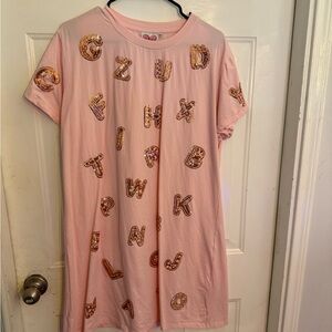 Pink Alphabet Midi Dress